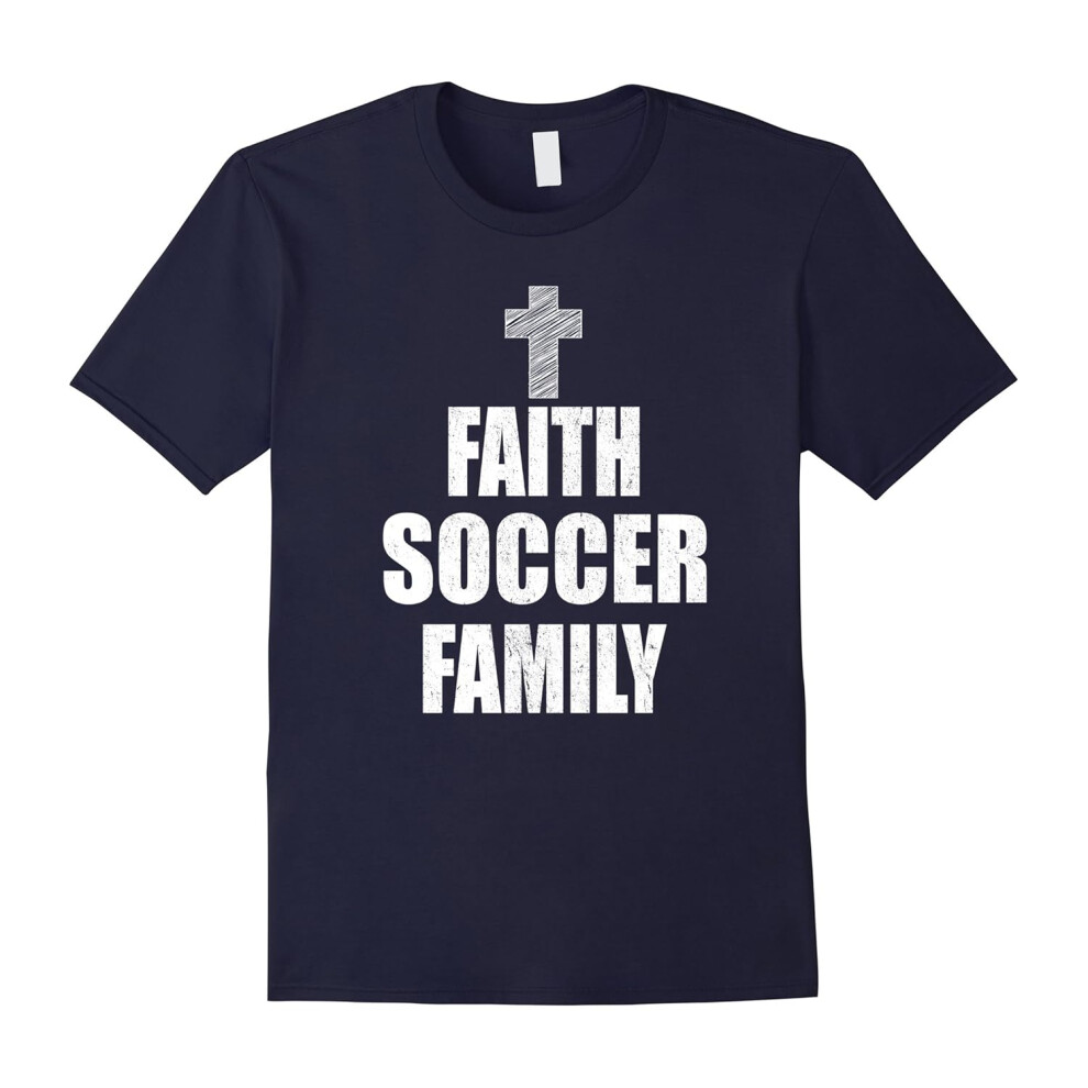 (L) Faith Soccer Family T-Shirt-Father's Day