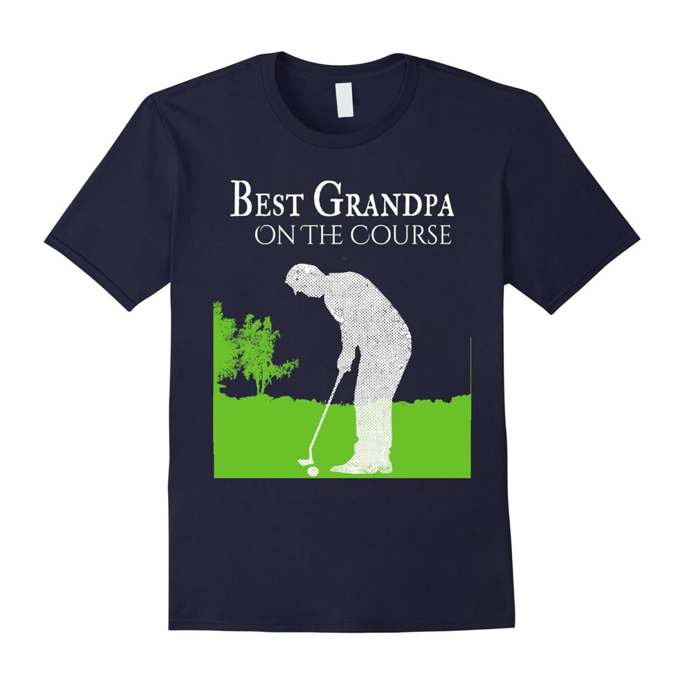 (S) Mens Best Grandpa On The Course Golf Shirts for Men Gift for Dad-Father's Day