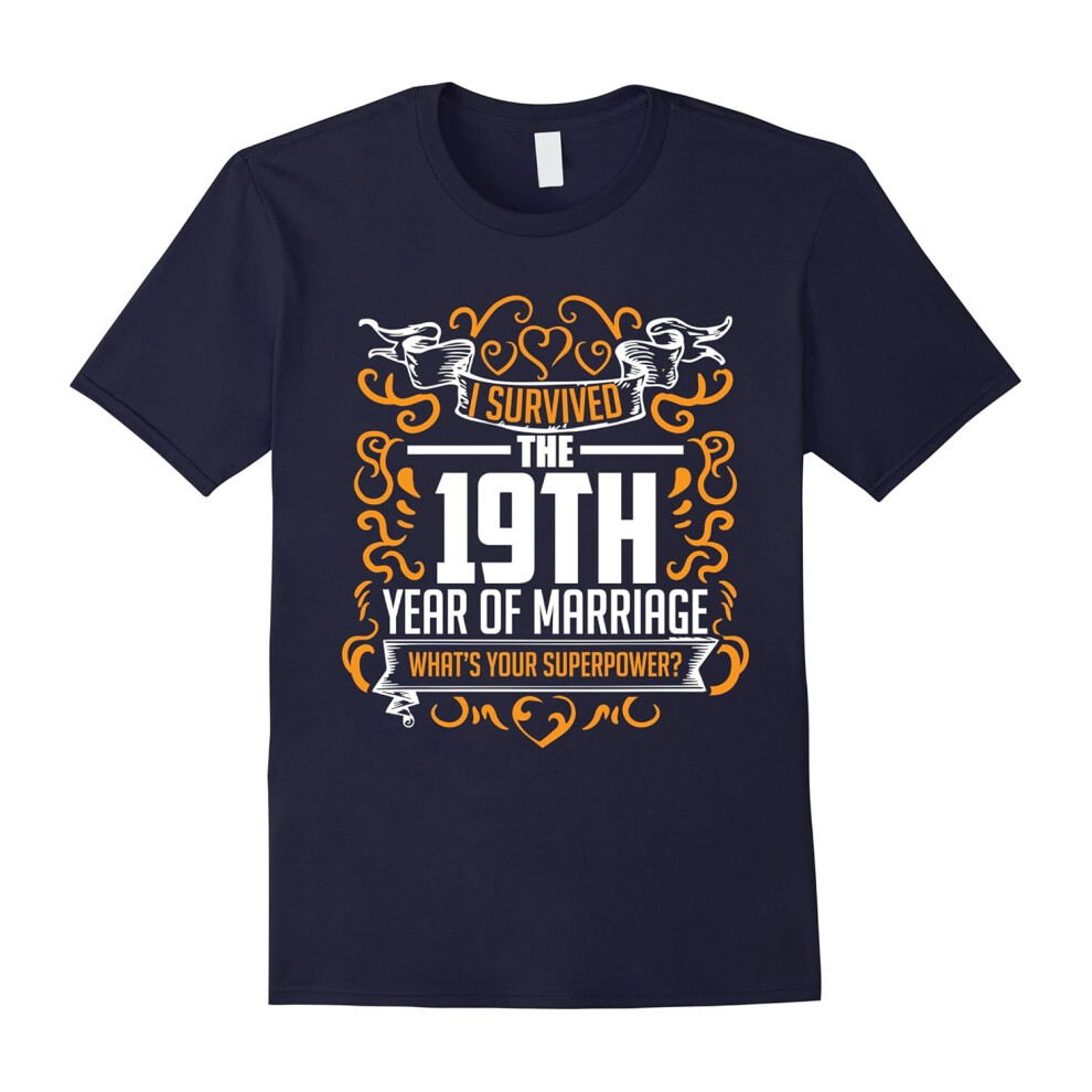 (XXL) 19th Wedding Anniversary Gifts 19 Year T Shirt For Her & Him-Father's Day