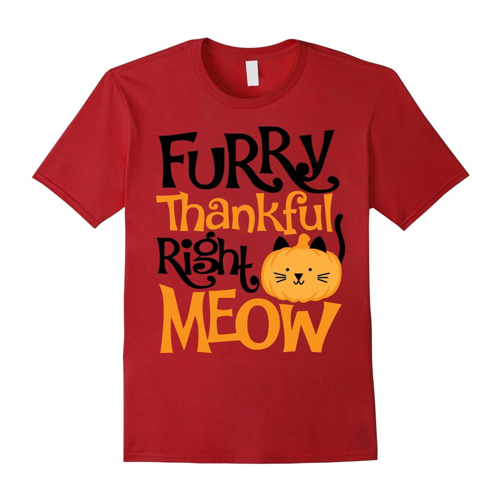 (XXXL) Furry Thankful Right Meow Cat Lovers T-Shirt-Father's Day