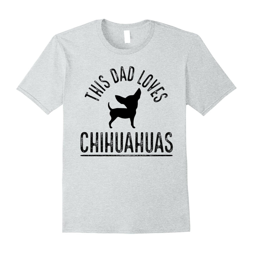 (L) Mens This Dad Loves Chihuahuas Shirt Blue-Father's Day