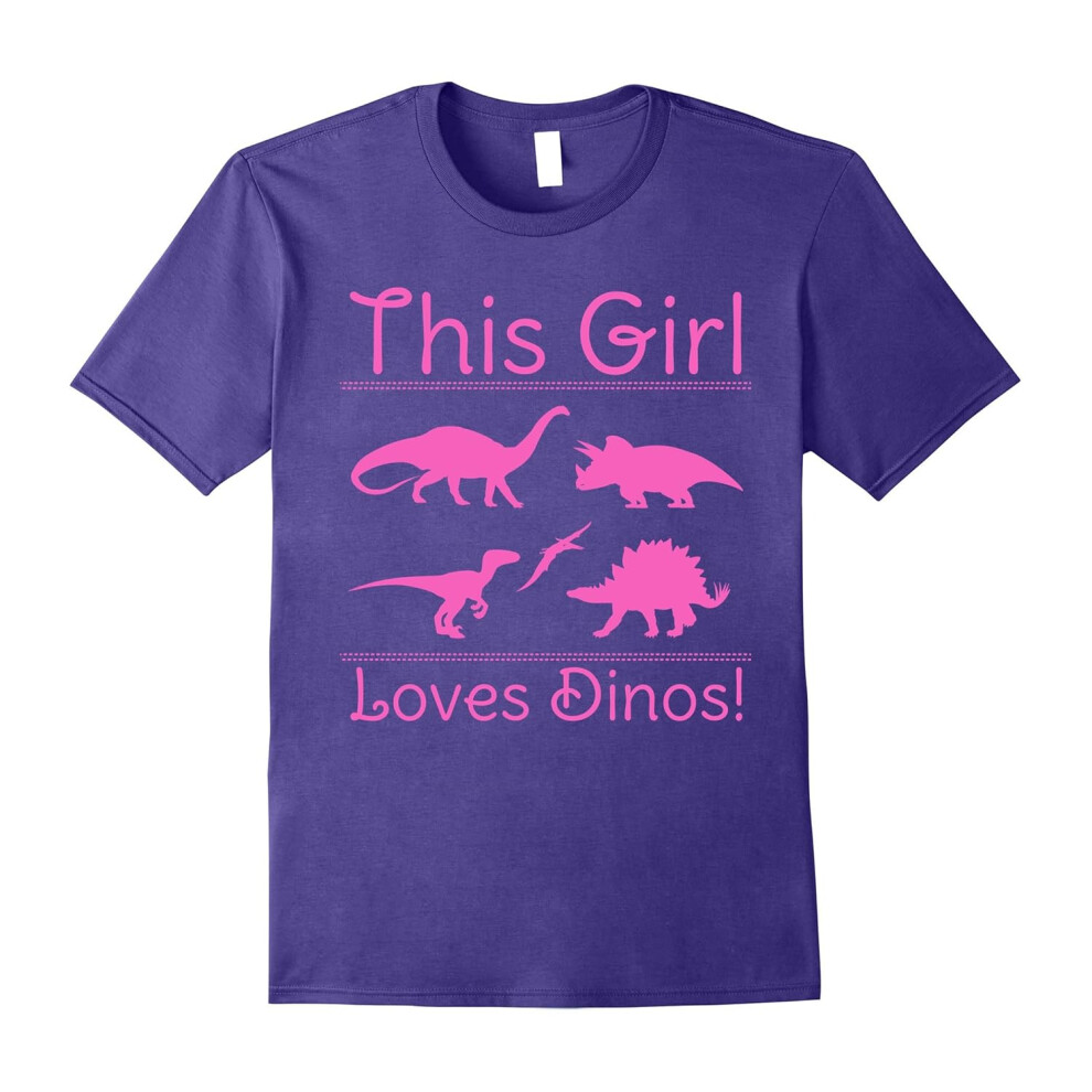 (S) This Girl Loves Dinos â Dinosaur T Shirt-Father's Day