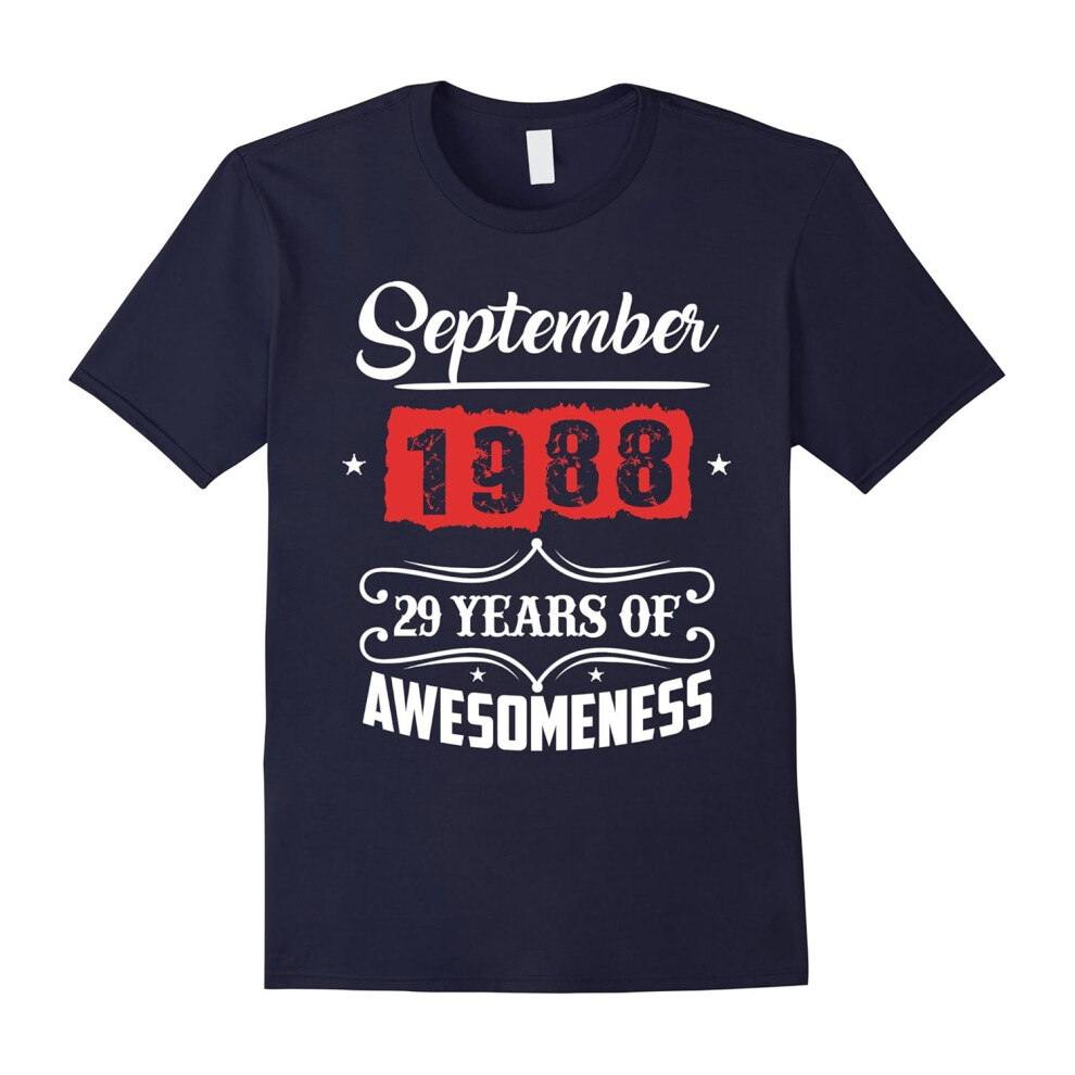 (XL) September 1988 29th yrs old Bday 29 Birthday Gifts T-shirt-Father's Day