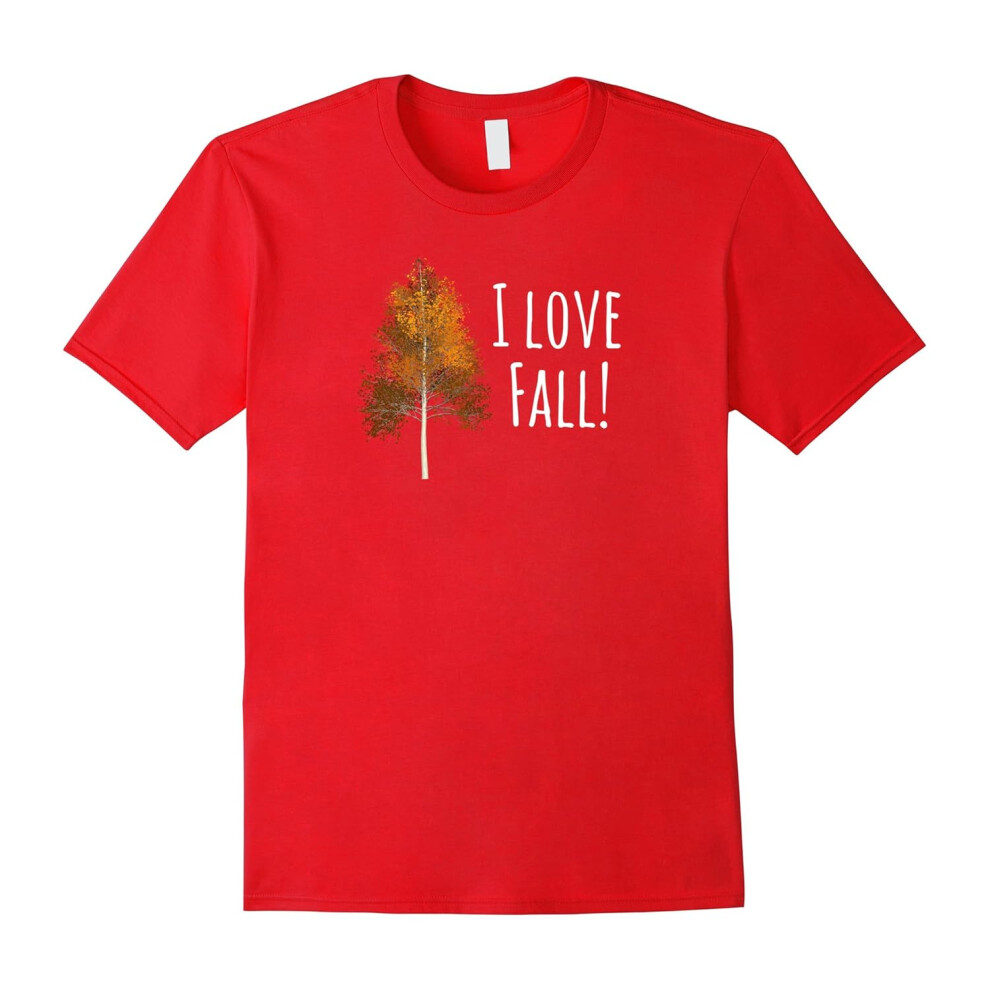 (M) Autumn Tree T-Shirt, I Love Fall! Golden Aspen T-Shirt-Father's Day