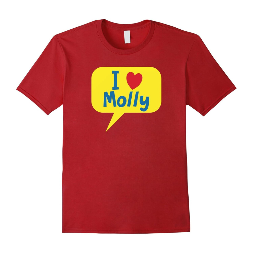 (S) I Love (heart) dog cat pet MOLLY t-shirt-Father's Day