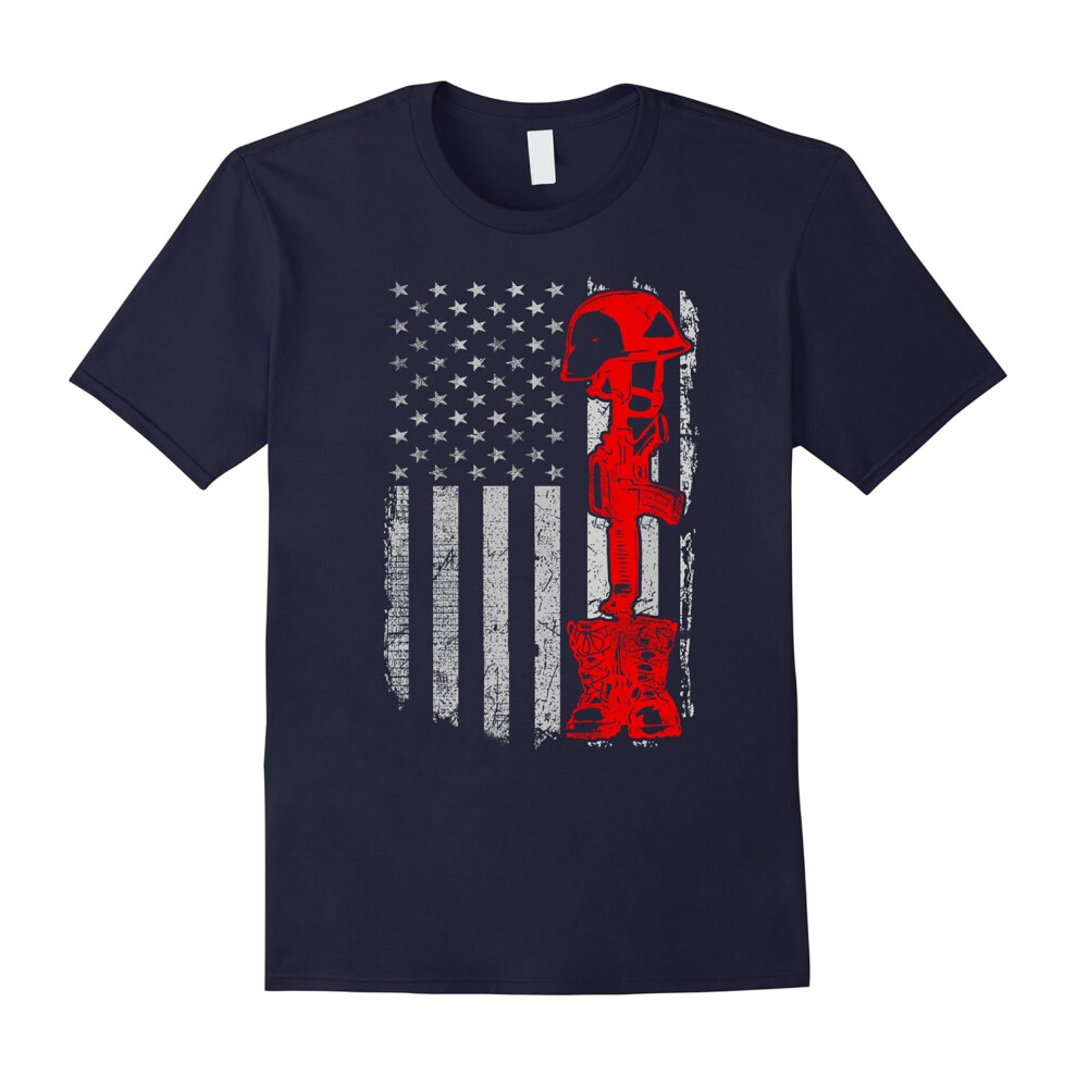 (L) Veteran USA shirt- Fallen honor soldier veteran 4th july-Father's Day