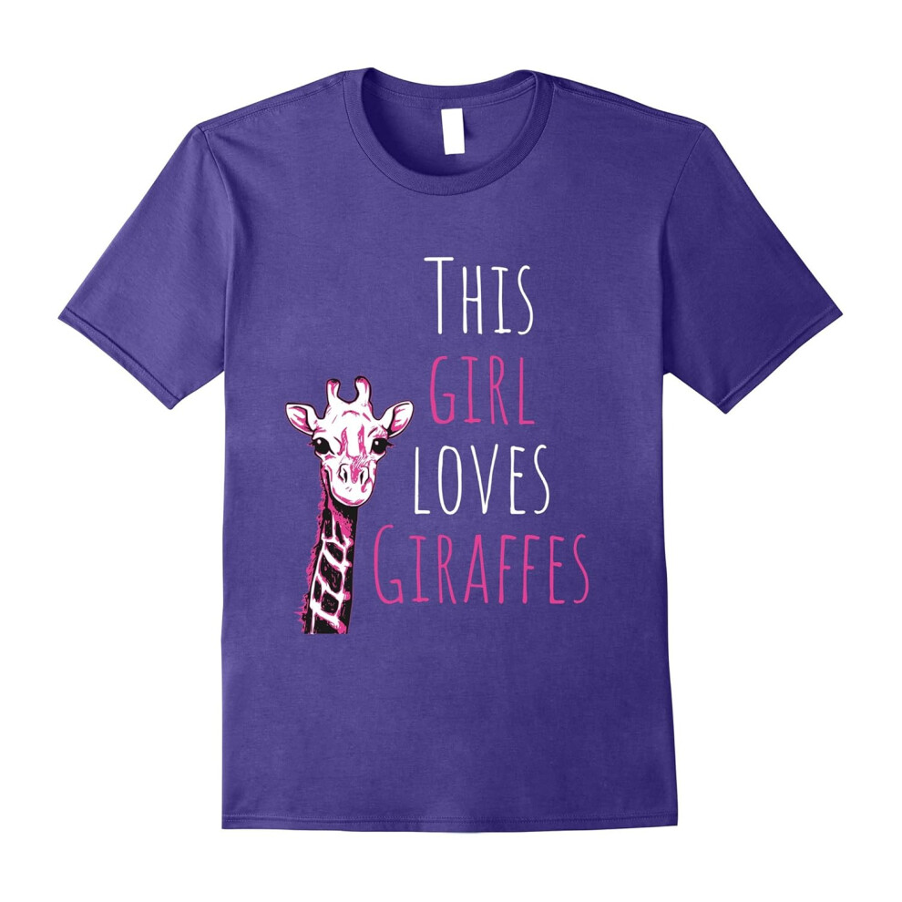 (XXL) This Girl Loves Giraffes T-Shirt â Giraffe Shirt for Girls-Father's Day