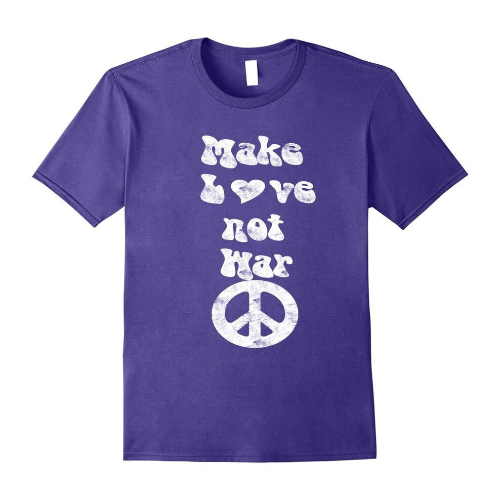 (L) Make Love Not War Grunge Distressed Hippie Boho-Father's Day