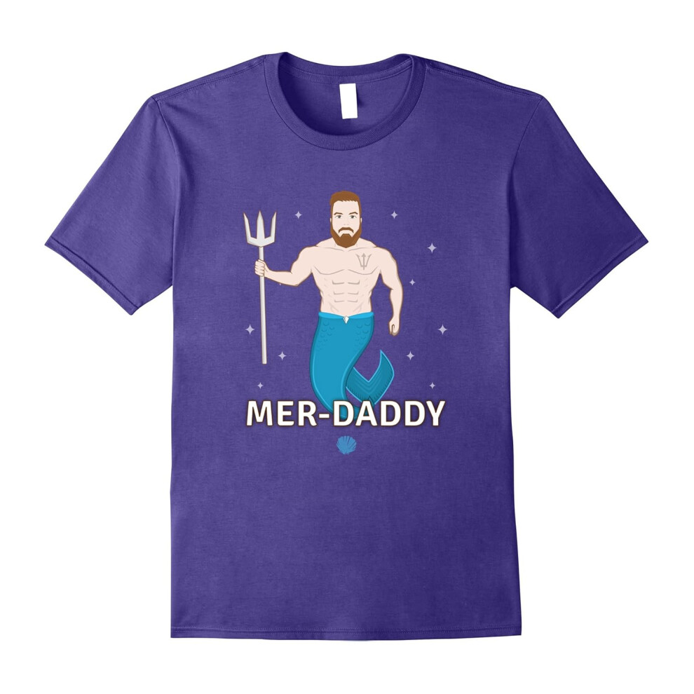 (XXXL) Mens Majestic Mer-Daddy Birthday Gift For Dad T-shirt-Father's Day