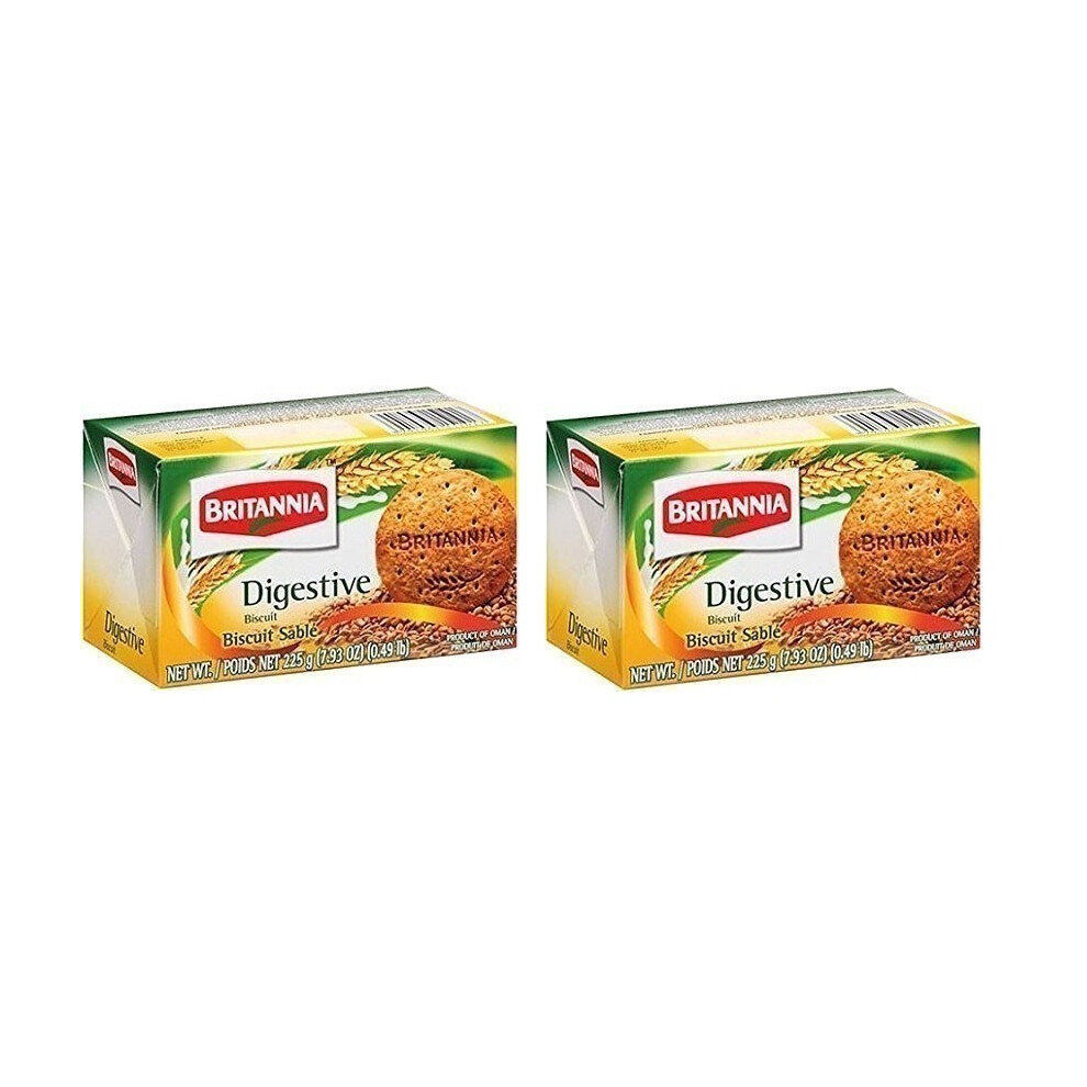 (Pack of 2) Britannia Digestive Biscuits 225g - Cookies Snacks