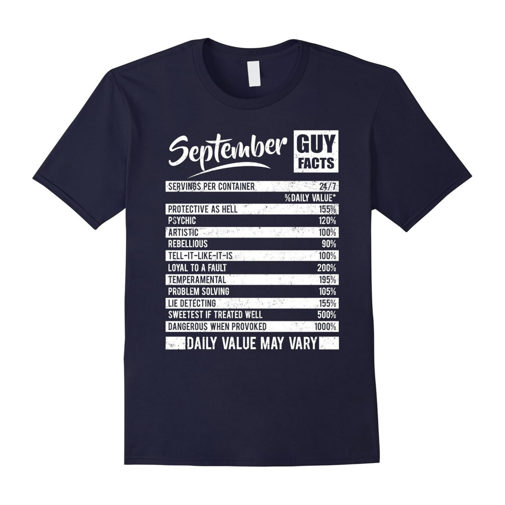 (L) September Guy Facts T-shirt Born In September Birthday Gifts-Father's Day