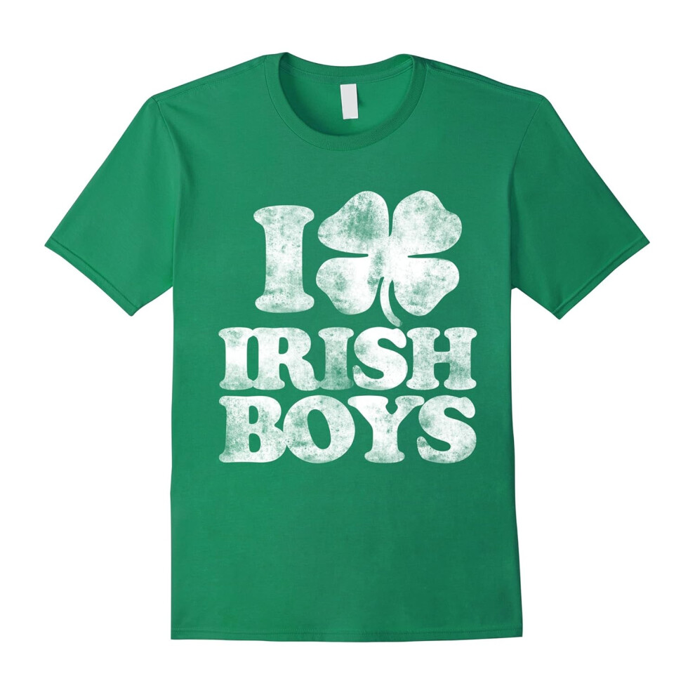 (M) I love Irish boys shirt vintage shamrock t-shirt-Father's Day