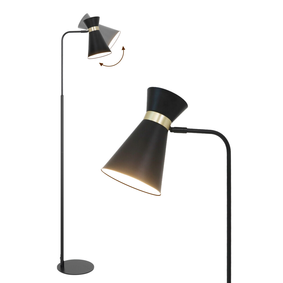 Modern LED Floor Lamp Metal Standing Reading Light Adjustable Shade UK
