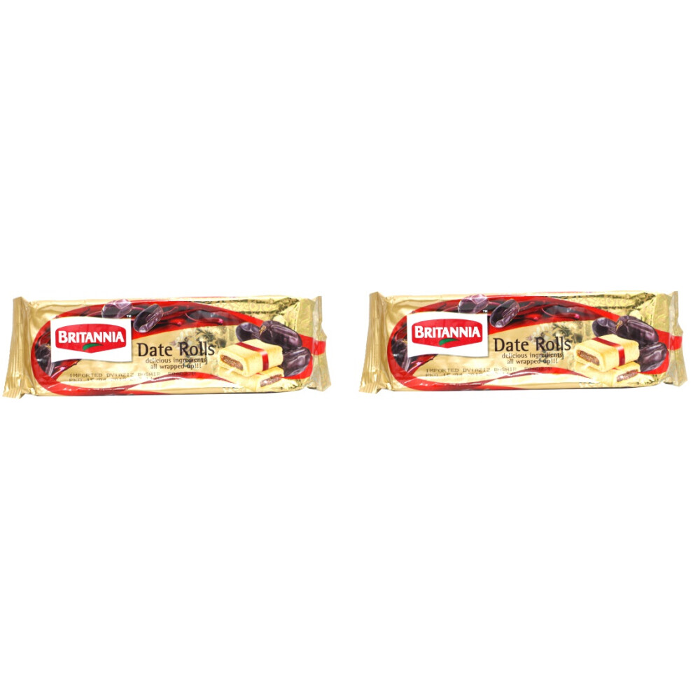 (Pack of 2) Britannia Date Rolls 90g - Cookies Biscuits Snacks