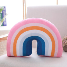 (Pink) Sofa Rainbow Cushion Decor Rainbow Shaped Pillow Soft Plush Cushion Kids Gift