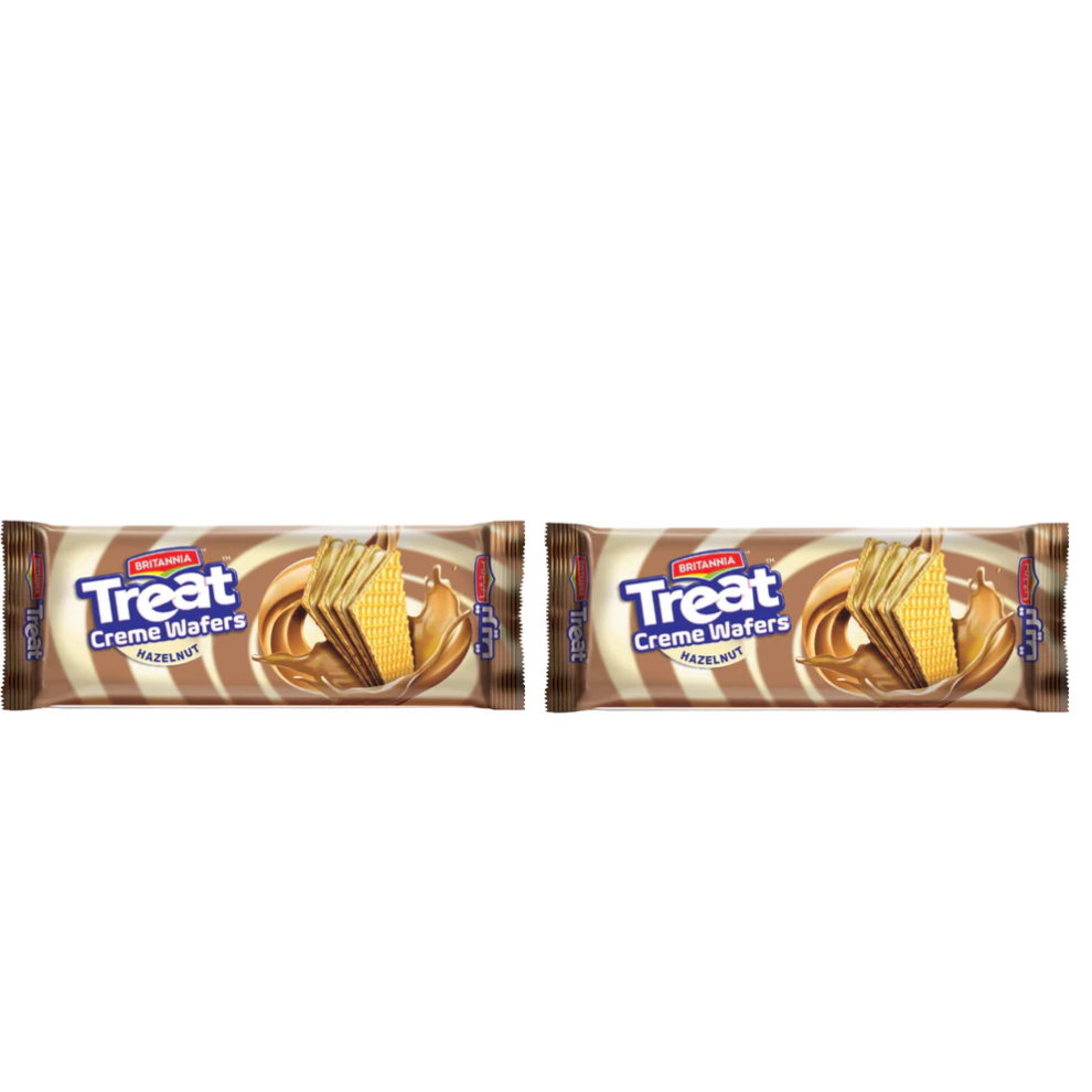 (Pack of 2) Britannia Treat Wafer Hazelnut 150g-Chocolate Coat