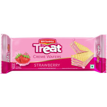 (Pack of 1) Britannia Treat Wafer Strawberry 150g-Crispy Snack