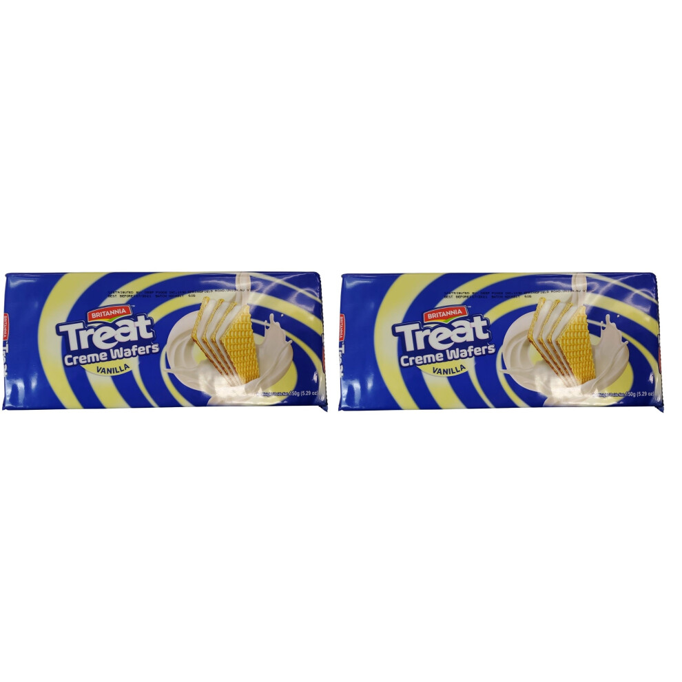 Britannia (Pack Of 2) Treat Wafer Vanilla 150G - Cream Filling