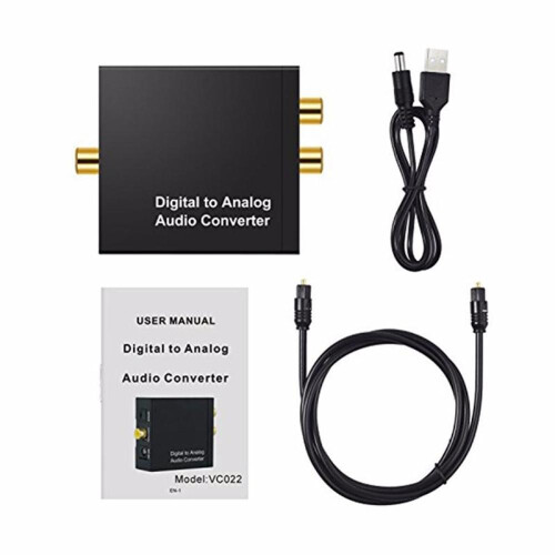 Vaorlo Digital To Analog Audio Aux 3.5mm Jack Rca L/r Converter