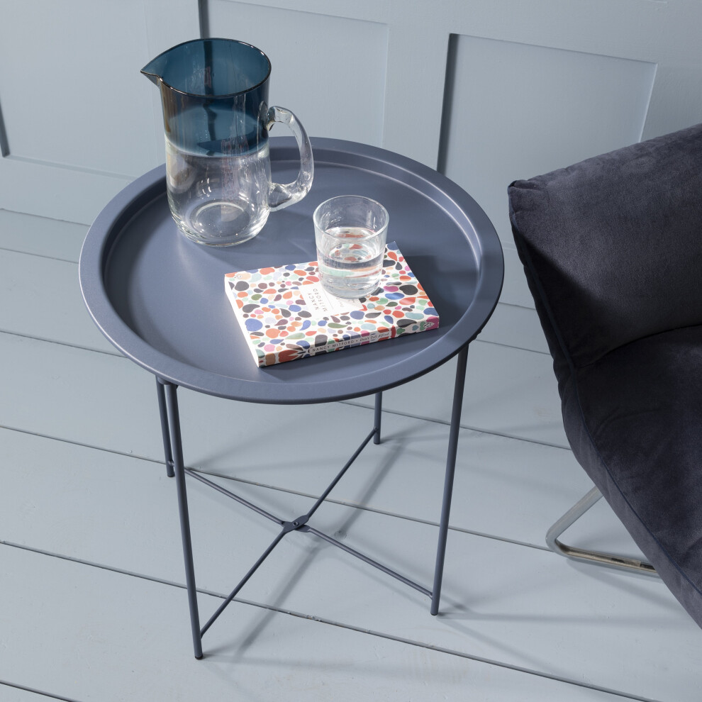 (Classic Blue Metal Side Table	) Metal Side Table in Choice of Colours