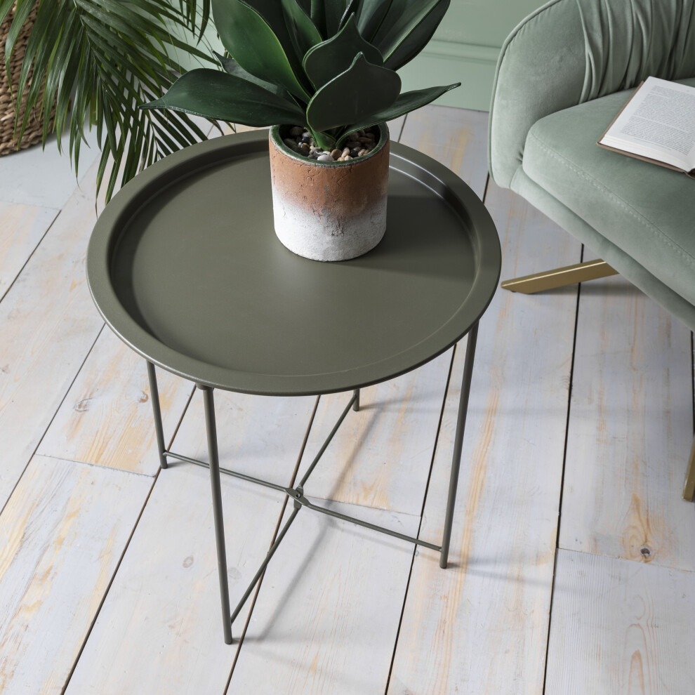 (Metal Side Table in Olive Green	) Metal Side Table in Choice of Colours