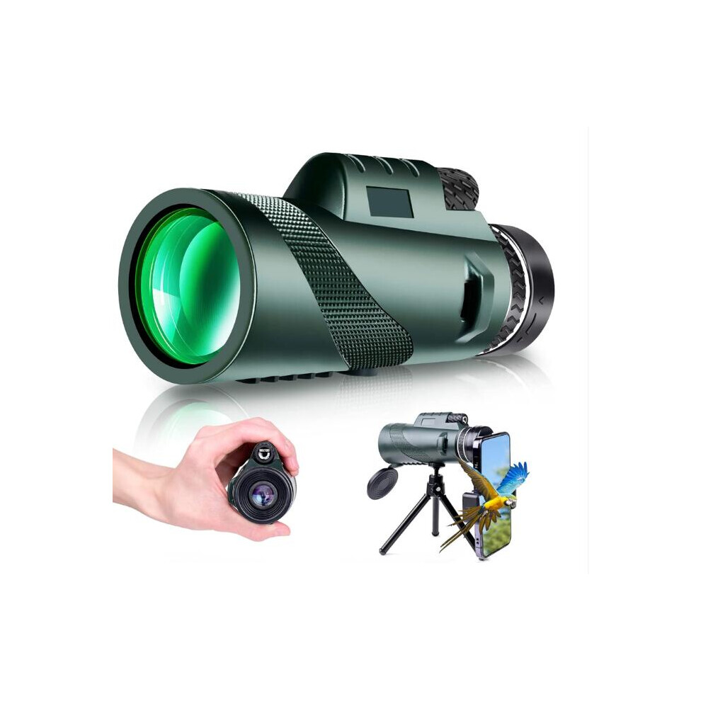 Chronus 80X100 Monocular Telescope, Monoculars for Adults High Powered, High Power HD Compact Monocular BAK-4 Prism and FMC Lens, Stargazing