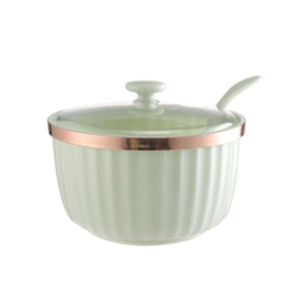 (Light Green) Seasoning Storage Box Condiment Bottles Pepper Sugar Container Bowl Salt Shaker Jars Sesame Bottle With Lid Kitchen Accessories