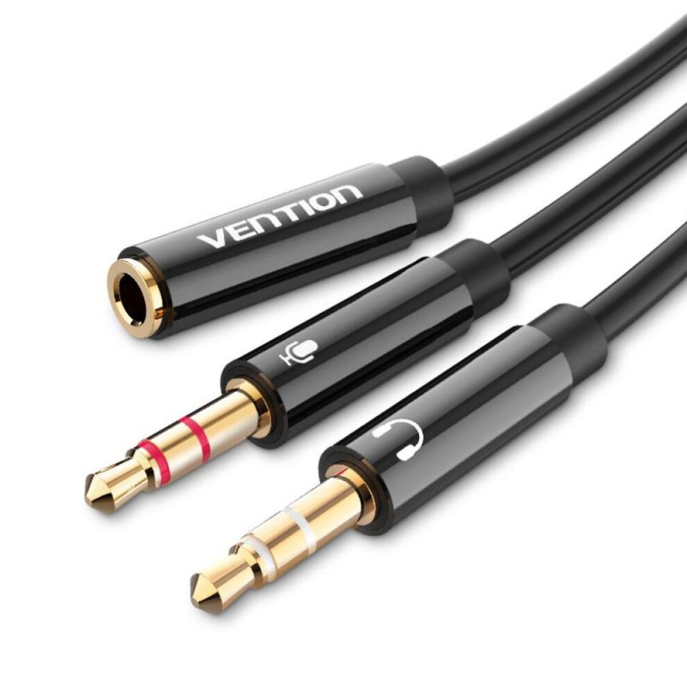 Vention 3.5mm Headphone Splitter 3.5mm Female to 2 Male 3.5mm Mic CAIT Audio Y Splitter Adapter for PC PS4 30cm
