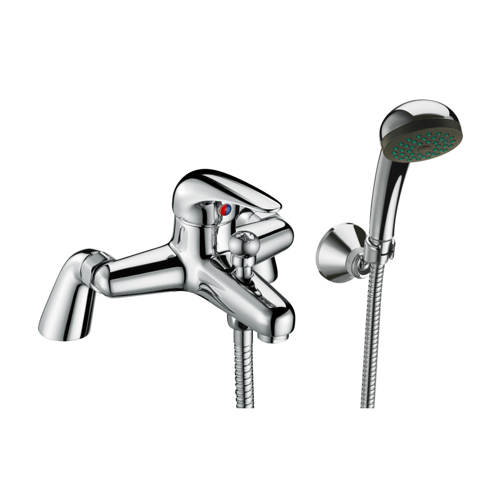Balterley Single Lever Deck Mounted Bath Shower Mixer Tap With Shower Kit - Chrome
