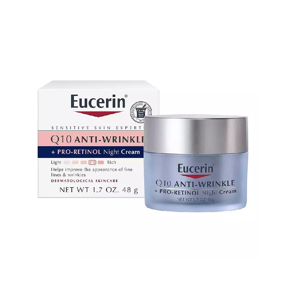 (Night) Eucerin Q10 Anti Wrinkle Face Cream Day Night Cream Firming Sensitive Skin Care