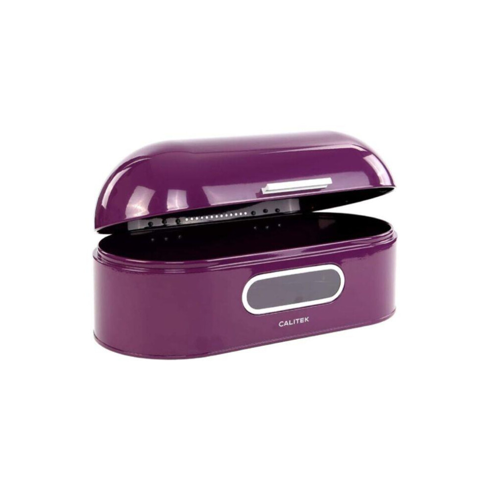 CALITEK Retro Bread Bin Round Top Kitchen Counter Coated Carbon Steel