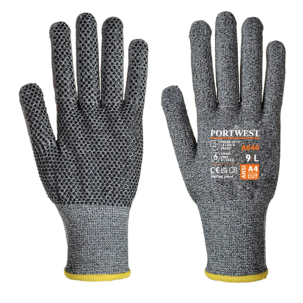 (XL, Grey) Portwest Unisex Adult Cut Resistant Liner Gloves