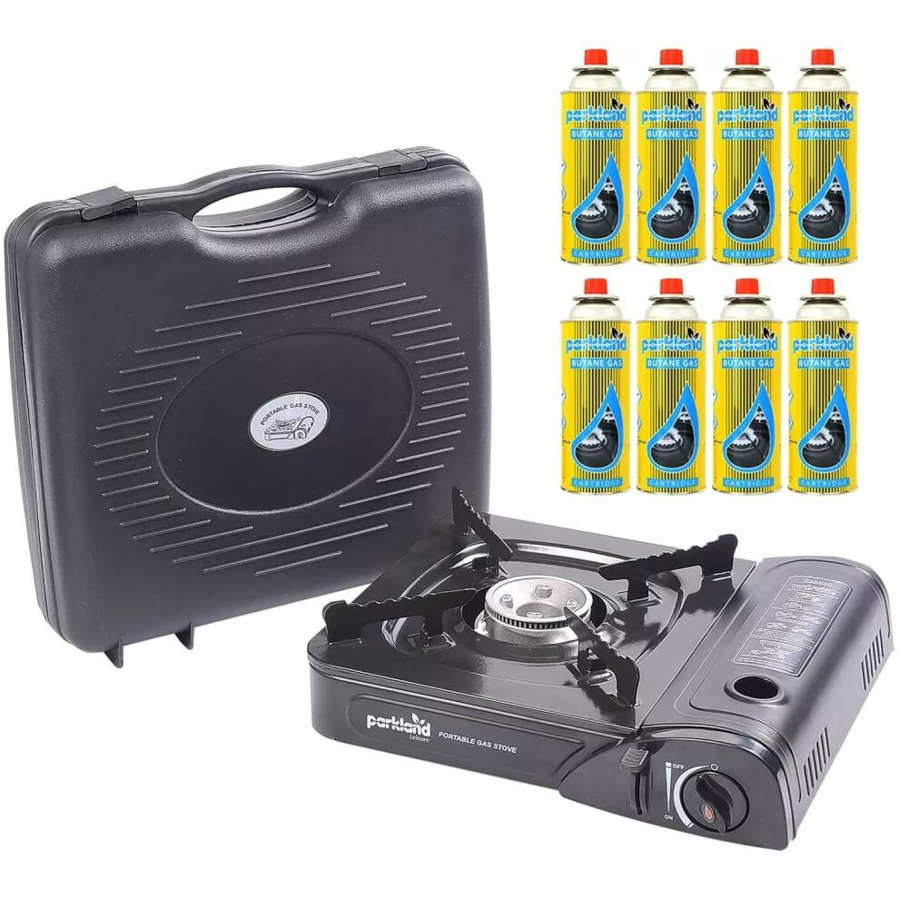 Butane Stove Portable Cooker in Carry Case 8 Gas Bottles Camping BBQ