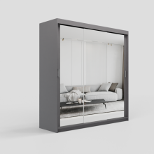 (200cm, Grey) ELUKS Modern Sliding Door Wardrobe SKY