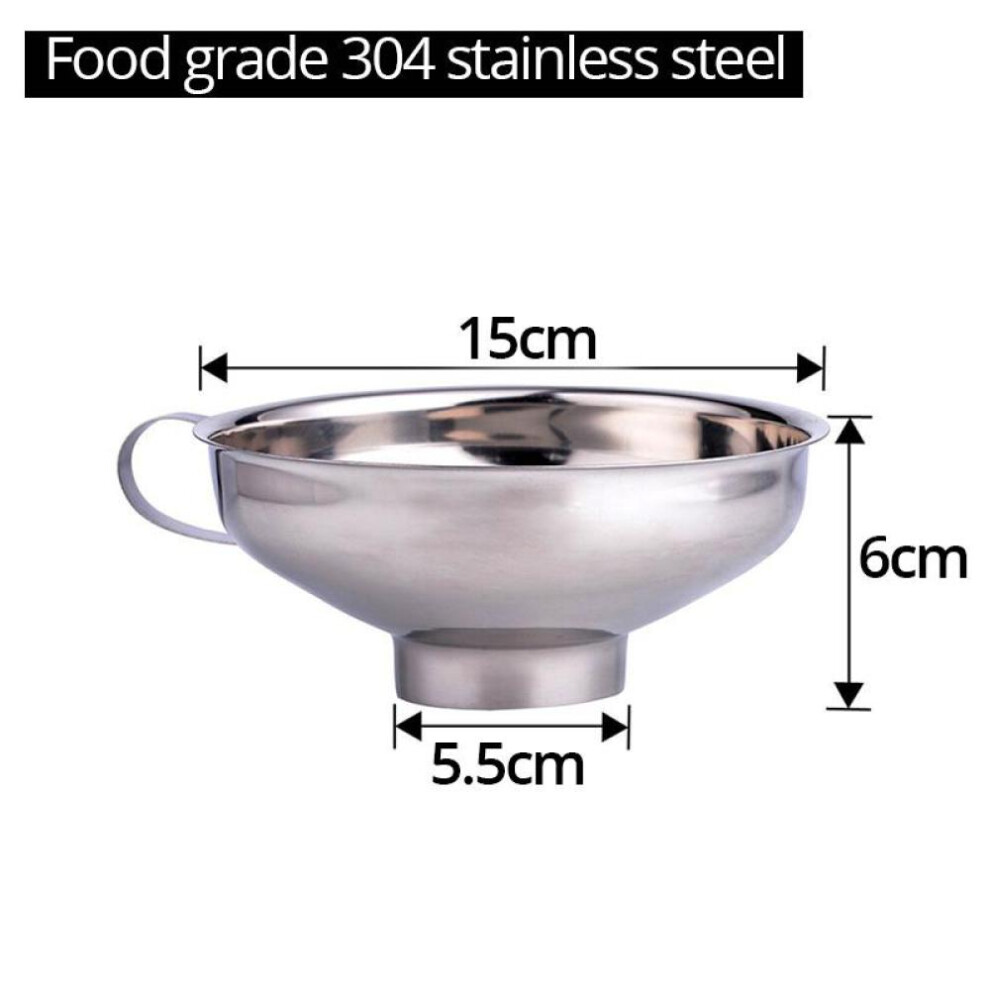 Stainless Steel Canning Funnel, Wide Mouth Jar Funnel With Handle for Wide and Regular Mouth Jars, Food Grade Metal Jam Funnel