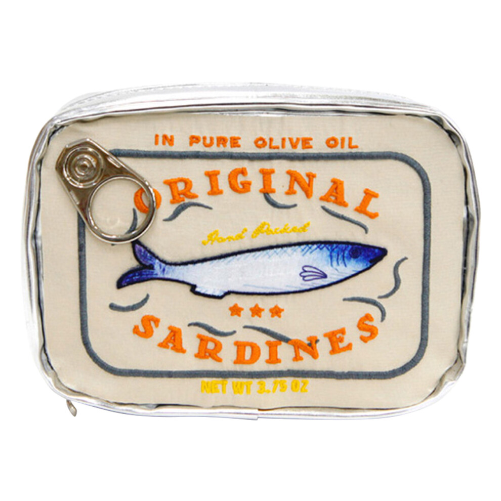 Bags Of Bags Beige (Beige) Canned Sardines Style Cosmetic Bag Cute Storage Bag Creative For Work (Beige)