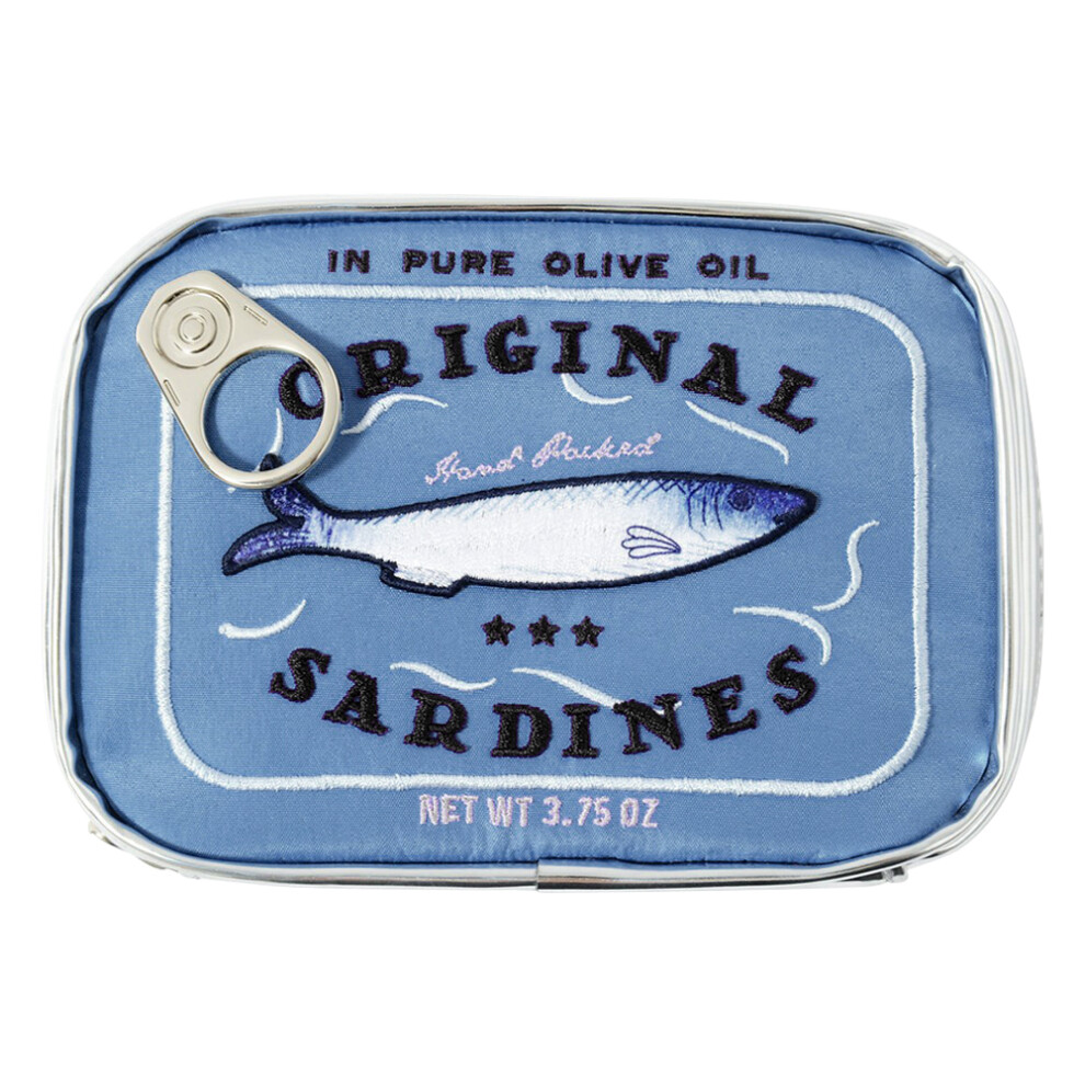 Bags Of Bags Blue/Beige () Canned Sardines Style Cosmetic Bag Cute Storage Bag Creative For Work (Beige)