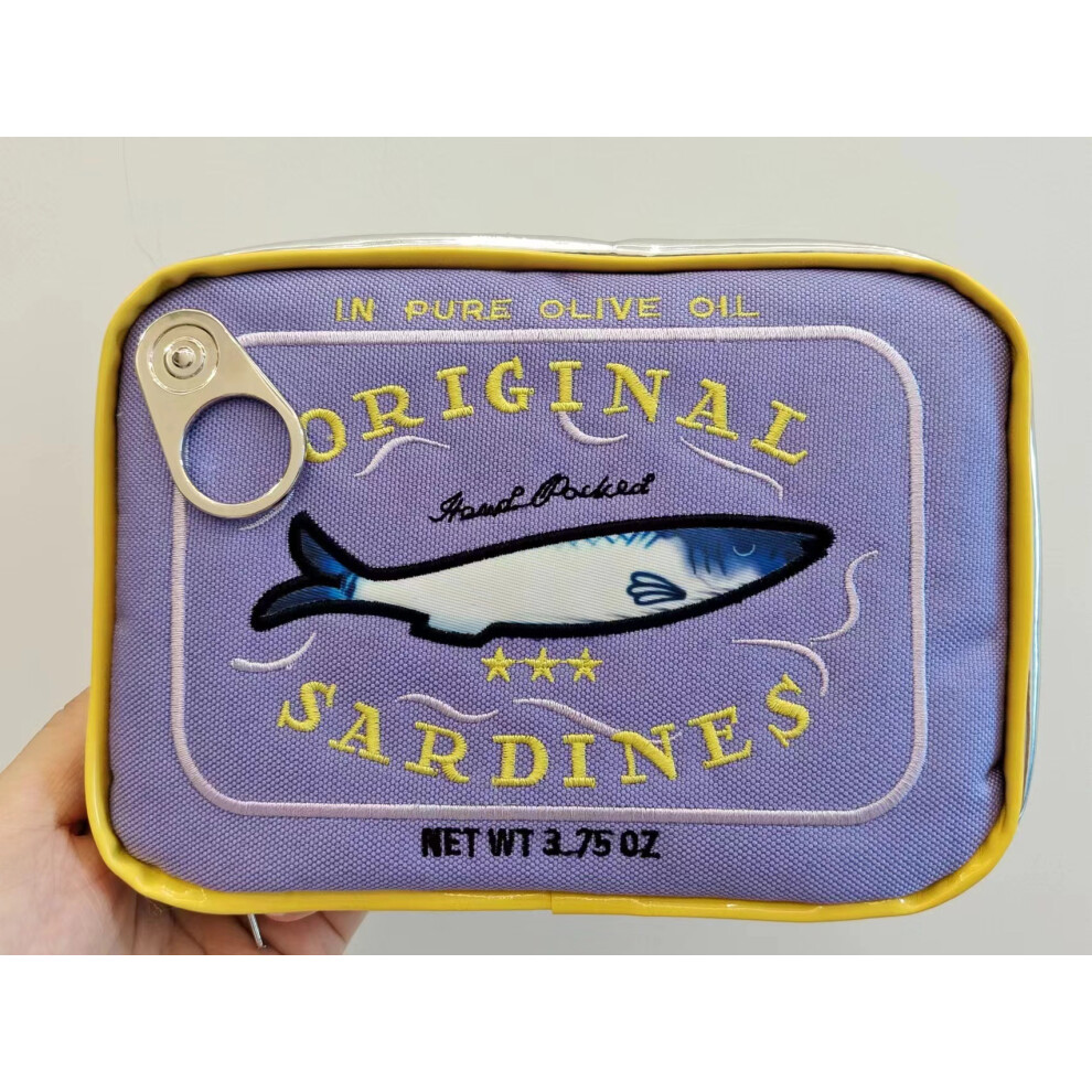 Bags Of Bags Purple/Yellow/Beige ( ) Canned Sardines Style Cosmetic Bag Cute Storage Bag Creative For Work (Beige)