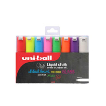 uni-ball PWE-8K Liquid Chalk Pens. Multi-Purpose Wipeable Coloured Markers for Blackboards, Chalkboards, Whiteboards, Glass, Mirrors, Plastic,