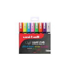 uni-ball PWE-5M Liquid Chalk Pens. Multi-Purpose Wipeable Coloured Markers for Blackboards, Chalkboards, Whiteboards, Glass, Mirrors, Plastic,