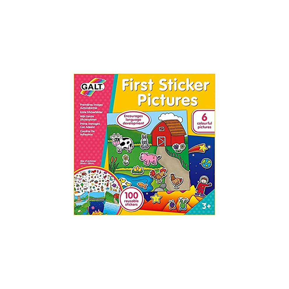 Galt Toys, First Sticker Pictures, Reusable Sticker Activity Kit, Ages 3 Years Plus Multicoloured
