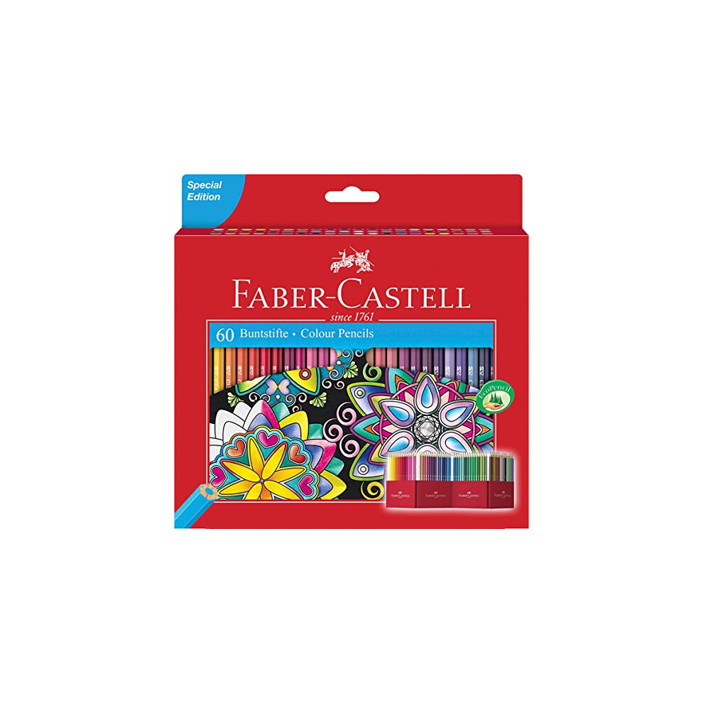 Faber-Castell 111260 Colour Pencils (Pack of 60),3.5 x 18.6 x 21 cm; 399.16 Grams