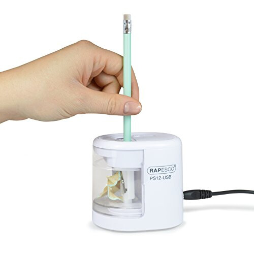 Rapesco 1448 Automatic Electric USB/Battery Pencil Sharpener, White 2