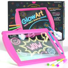 Marvin's Magic Glow Art Light Up Kids Drawing Tablet - Neon Board with Stand & 4 Fluorescent Pens (MMG 009/P)