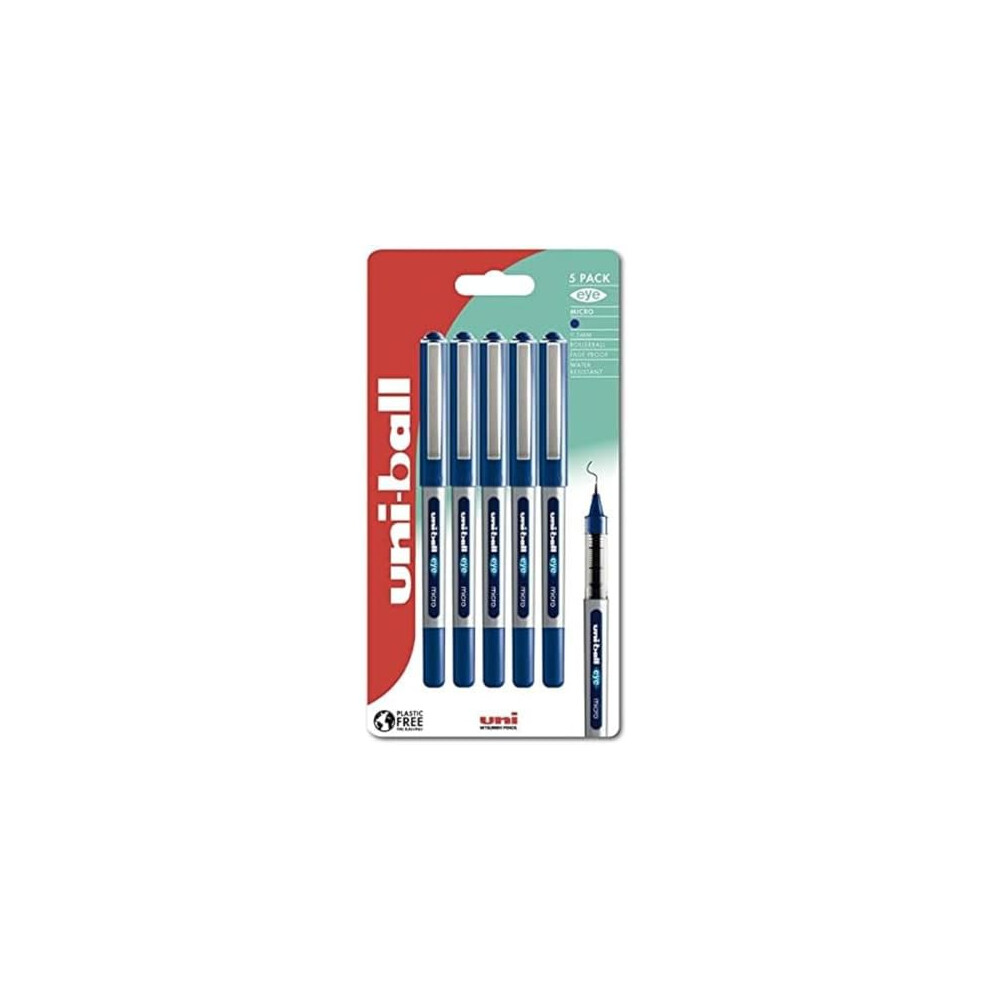 uni-ball UB-150 Eye Blue Rollerball Pens. Premium Micro 0.5mm Ballpoint Tip for Super Smooth Handwriting, Drawing, Art, Crafts and Colouring. Fade and