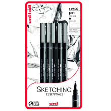 uni-ball PIN Fineliners, Black Fine Tipped Writing Pens, Water and Fade-Resistant Ink, Ideal for Architects, Sketching, Scrapbooking, Outlining, Art,
