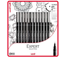 uni-ball PIN Fineliners, Black Fine Tipped Writing Pens, Water and Fade-Resistant Ink, Ideal for Architects, Sketching, Scrapbooking, Outlining, Art,