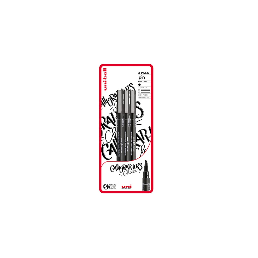 Uni-Ball Pin Fineliners, Fine Tipped Writing Pens, Water And Fade-Resistant Ink, Ideal For Architects, Sketching, Scrapbooking, Outlining, Art, Black
