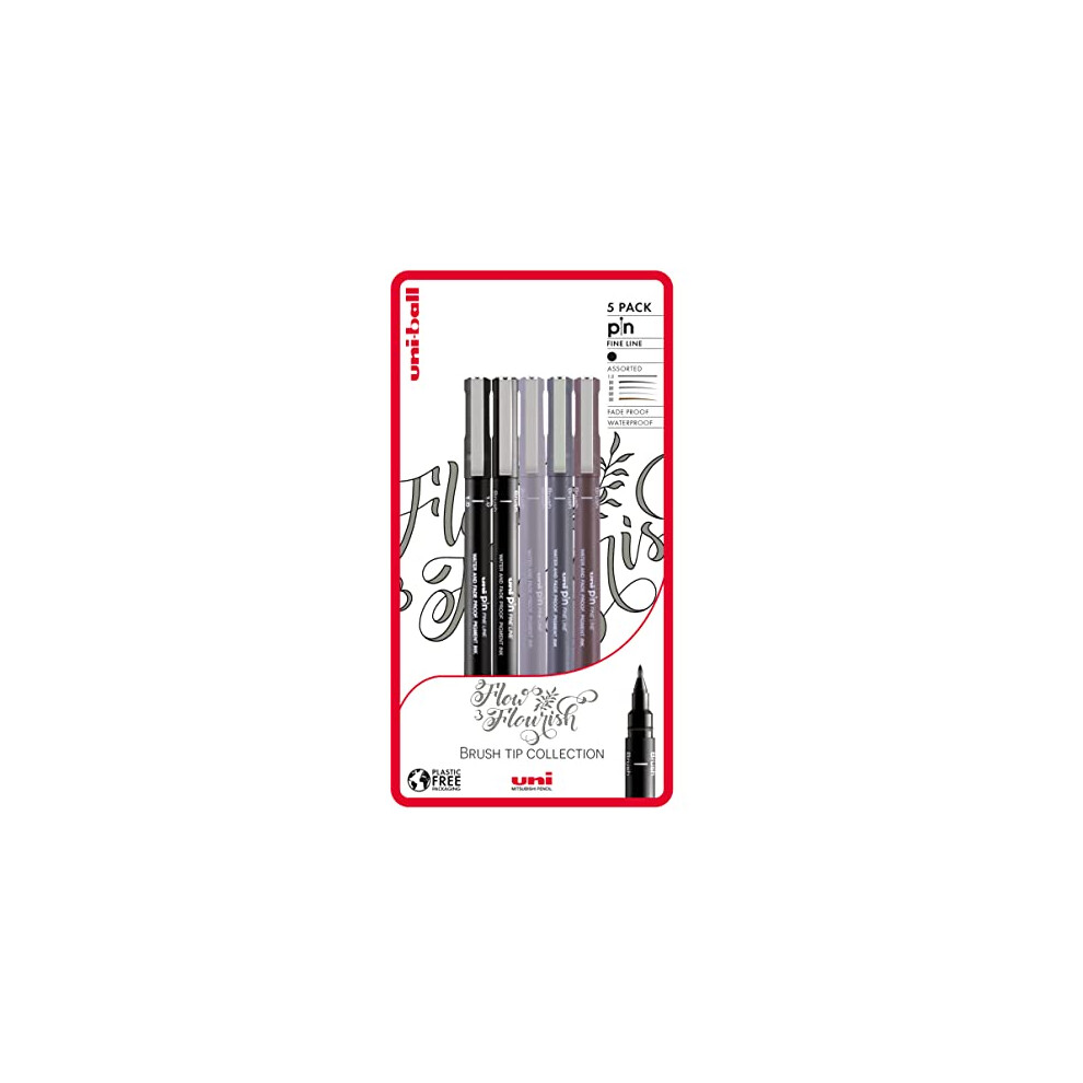 uni-ball PIN Fineliners, Black Fine Tipped Writing Pens, Water and Fade-Resistant Ink, Ideal for Architects, Sketching, Scrapbooking, Outlining, Art,