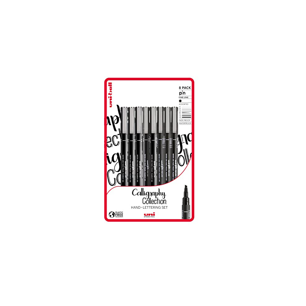 uni-ball PIN Fineliners, Black Fine Tipped Writing Pens, Water and Fade-Resistant Ink, Ideal for Architects, Sketching, Scrapbooking, Outlining, Art,